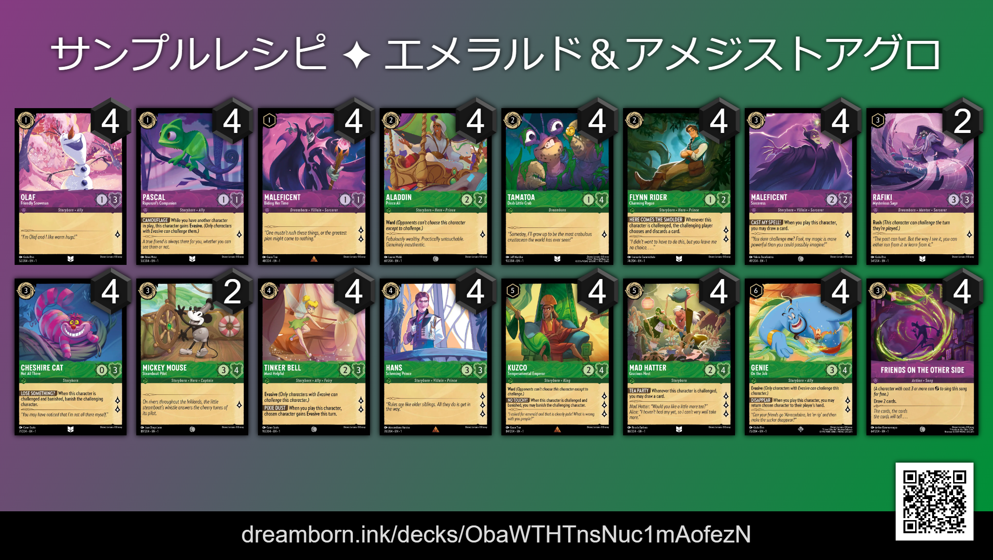 ロルカナ【海外環境優勝デッキ】アンバー&スティール　ラプンツェル　早い者勝ち！ ロルカナ【海外環境優勝デッキ】アンバー&スティール